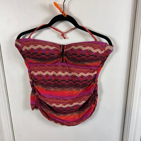 La Blanca Multicolor Metallic Zigzag Bandeau Tankini Top – Size 10 - Picture 2 of 9
